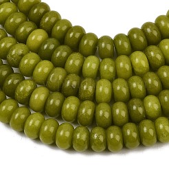 Gefärbt natürlichen weißen Jade Perlen Stränge&nbsp;G-G107-A47-01