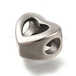 304 Edelstahl-Europäische Perlen&nbsp;STAS-M100-01AS