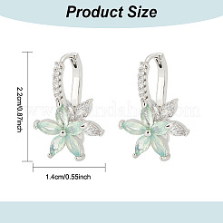 2 paio di orecchini a cerchio con fiori in zirconi cubici di 2 colori&nbsp;EJEW-FI0001-23