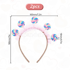 Tuch mit Lollipop-Haarbändern für Frauen und Mädchen&nbsp;OHAR-WH0029-13A