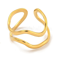 Anello polsino aperto irregolare in acciaio inossidabile 304 con placcatura ionica (ip) per donna&nbsp;X-RJEW-A043-26G