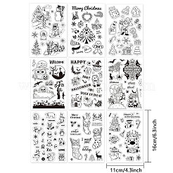 9 feuilles 9 style timbres en plastique pvc&nbsp;DIY-GL0002-84J