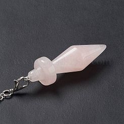 Natürliche spitze Wünschelpendel aus Rosenquarz&nbsp;AJEW-B020-05P-07