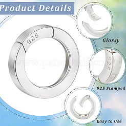 2 pieza 925 anillos de resorte de plata esterlina con 925 sellos&nbsp;STER-CN0001-45