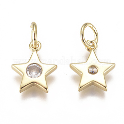 Adornos de latón micropavé de circonia cúbica&nbsp;ZIRC-F111-09G-08