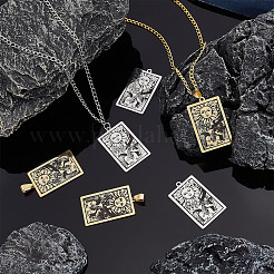 8 pendentif en acier inoxydable 201 de 2 couleurs&nbsp;STAS-DC0011-12