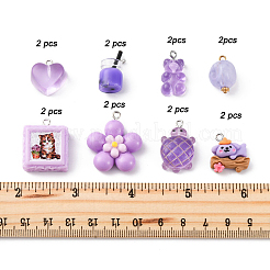 16pcs 8 Arten undurchsichtige Harzanhänger&nbsp;RESI-FP0001-30