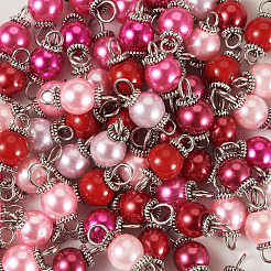 80 Stück 8 Farben Glasperlen runder Verbinder Charms&nbsp;PALLOY-TA00263