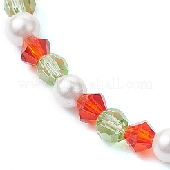Braccialetti da donna con perline di perle di conchiglia rotonde e cristalli austriaci imitazione bicono sfaccettato&nbsp;BJEW-JB10770