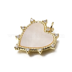 Pendentifs en laiton micro pavé de zircone cubique transparent pour la saint-valentin&nbsp;KK-C262-13A-G