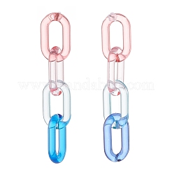 2 paire 2 couleurs couleur bonbon acrylique câble chaîne gland balancent boucles d'oreilles pour les femmes&nbsp;EJEW-JE04769