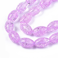 Trasparente perle di vetro crackle fili&nbsp;GLAA-S192-B-010D
