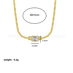 Halskette aus Edelstahl 304 mit rechteckiger&nbsp;WG1F72A-01