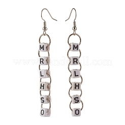 Palabra ivrhes aretes colgantes largos de latón para mujer&nbsp;EJEW-JE04753