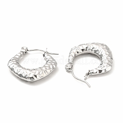 Pendientes de aro con rombos gruesos de acero inoxidable 304 que no se deslustran para mujer&nbsp;EJEW-F283-04P