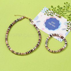 Conjuntos de joyas de cuentas de heishi de arcilla polimérica hechos a mano&nbsp;SJEW-JS01136-03