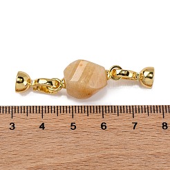 Fermoirs en laiton plaqué et en jade topaze&nbsp;KK-B103-10G