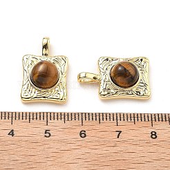 Tigerauge-Anhänger aus Messing&nbsp;KK-B129-11G