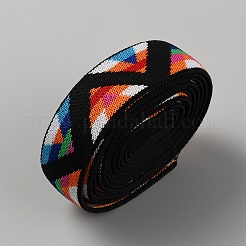 Cordon/bande élastique plate en polyester de style ethnique&nbsp;OCOR-WH0082-122A