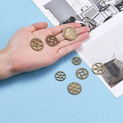 Metalllegierung steampunk Gang Anhänger / charms Anschlüsse cog Anhänger&nbsp;TIBEP-X0021-01AB-FF