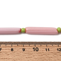 Perles chevron en fil de verre faites à la main&nbsp;LAMP-Z019-01-10