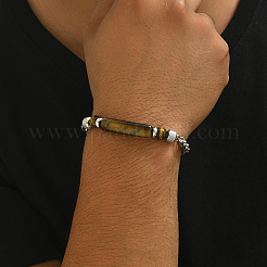 Braccialetti di perline rotonde in occhio di tigre naturale&nbsp;LS-PO7911