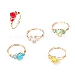 Glasfingerringe&nbsp;RJEW-JR00925-01