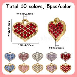 50 Stück 10 Farben Anhänger aus Zinklegierung&nbsp;FIND-SC0020-63
