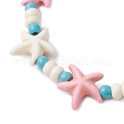 Perline turchese sintetico Elasticizzato bracciali&nbsp;BJEW-JB12019-02