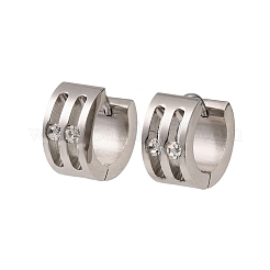 Pendientes de aro de acero inoxidable 304 con circonitas cúbicas para mujer&nbsp;SA-CBAF36C-02B-P