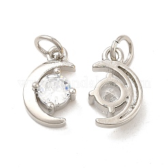 Ciondoli in ottone con placcatura a cremagliera con micro pavé di zirconi chiari&nbsp;KK-E081-11P