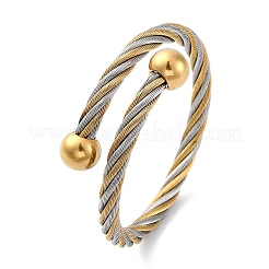 Bracelets joncs torques en acier inoxydable 304 pour femmes&nbsp;BJEW-P310-12GP