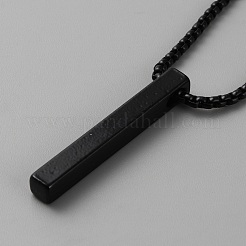 Collana pendente rettangolare in acciaio inossidabile con catene in lega di zinco&nbsp;NJEW-WH0023-29EB