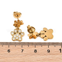 Ohrhänger aus 316L-Chirurgenstahl mit mikropavé gefassten Zirkonia für Damen&nbsp;SA-CBA2DC8-02G