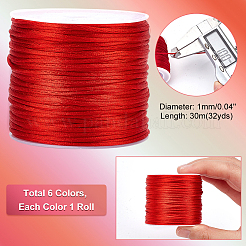 5 rotolo di cordini in nylon satinato a coda di topo in 5 colori&nbsp;NWIR-PH0002-09B-02