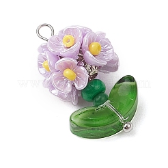 Colgantes de flores con cuentas de semillas de vidrio&nbsp;PALLOY-MZ00521-04