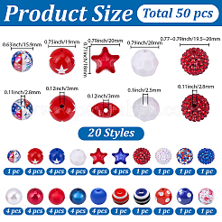 Kits de perles à faire soi-même sur le thème de la fête de l'indépendance&nbsp;DIY-BM0002-83
