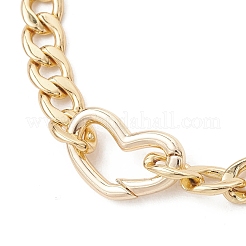 Messing-Armbänder mit kubanischen Gliedern für Damen&nbsp;BJEW-JB13565