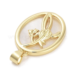 Muschelanhänger aus Messing mit Pavé-Fassung&nbsp;KK-Z064-28G-04