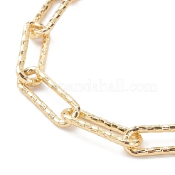 Bracelets de cheville en chaîne de trombones texturés en laiton&nbsp;AJEW-AN00416