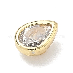 Cabujones de circonita cúbica micropavé de latón en forma de lágrima&nbsp;KK-P345-13G-B02
