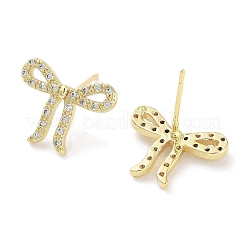 Boucles d'oreilles en laiton avec zircone cubique pour femmes&nbsp;EJEW-S217-B04