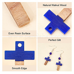 Kit de fabrication de boucles d'oreilles pendantes en croix bicolores&nbsp;DIY-PH0010-50