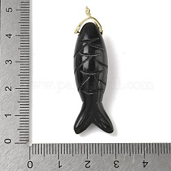 Geschnitzte Anhänger aus natürlichem Obsidian&nbsp;G-P599-07G-01