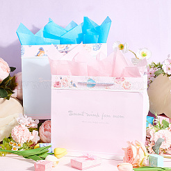 2 Stück 2 Farben Rechteckige Papiertüten mit Valentinstagsmotiv und Blumendruck und Seilgriff&nbsp;ABAG-SP0001-27