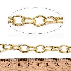 Chaînes à maillons en laiton serties de micro-pavés de zircone cubique transparente&nbsp;KK-CBACA9B-07G