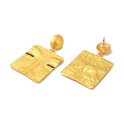 Boucles d'oreilles pendantes carrées en alliage&nbsp;EJEW-D080-01G