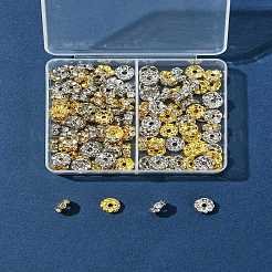 120 Stück 2 Farben Messing Kristall Strass Abstandsperlen&nbsp;RB-FS0001-06