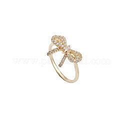 Verstellbare offene Manschettenringe aus Messing mit Mikropavé und Zirkonia für Damen&nbsp;FS-WG6E10F-01