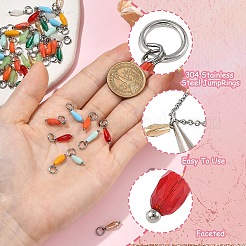 50pcs 10 Farben Glasanhänger&nbsp;PALLOY-YW00184